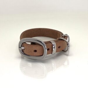 Basic marhabőr nyakörv 16mm - világos barna